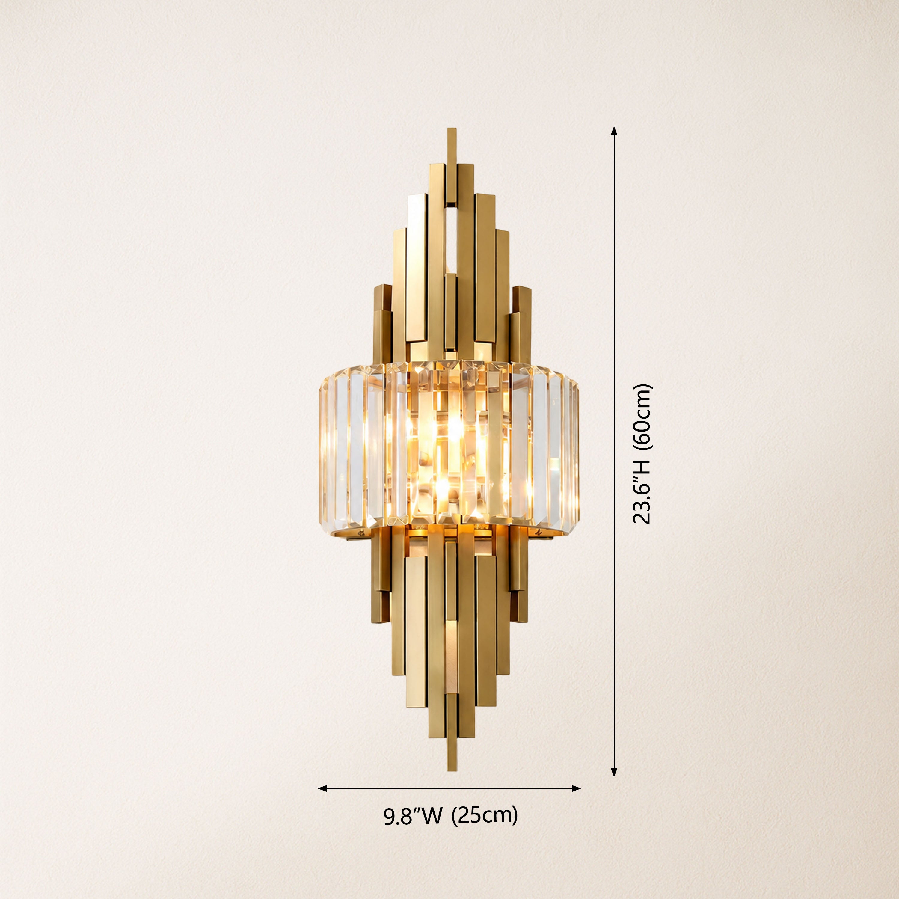 Solvoria Crystal Stepped Column Wall Sconce