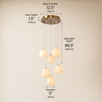 Quorvyn Resin Globe Round Chandelier