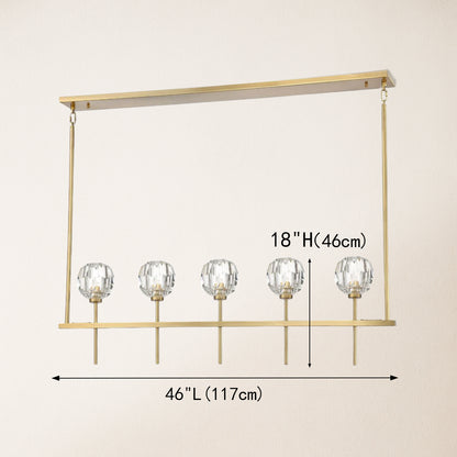 Parisian Crystal Linear Chandelier 117 cm L