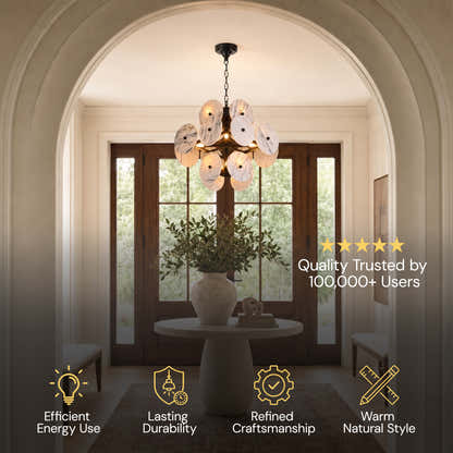 Pietra White Marble Pendant 17.7"D