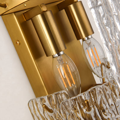 Solvienne Textured Glass Tiered Wall Sconce 10"W