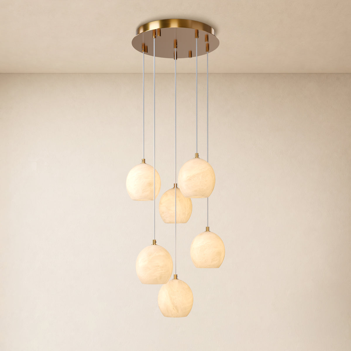 Quorvyn Resin Globe Round Chandelier