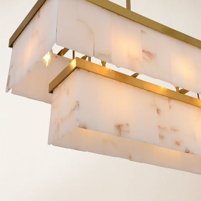Solmare Alabaster Rectangular Chandelier 55"W