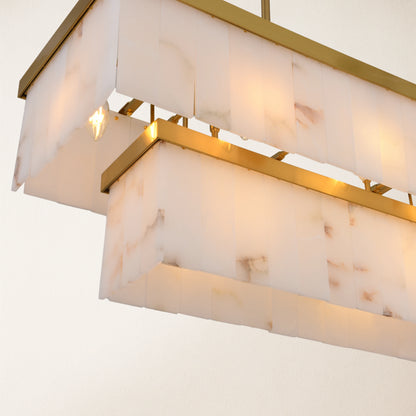 Solmare Alabaster Rectangular Chandelier 138cm
