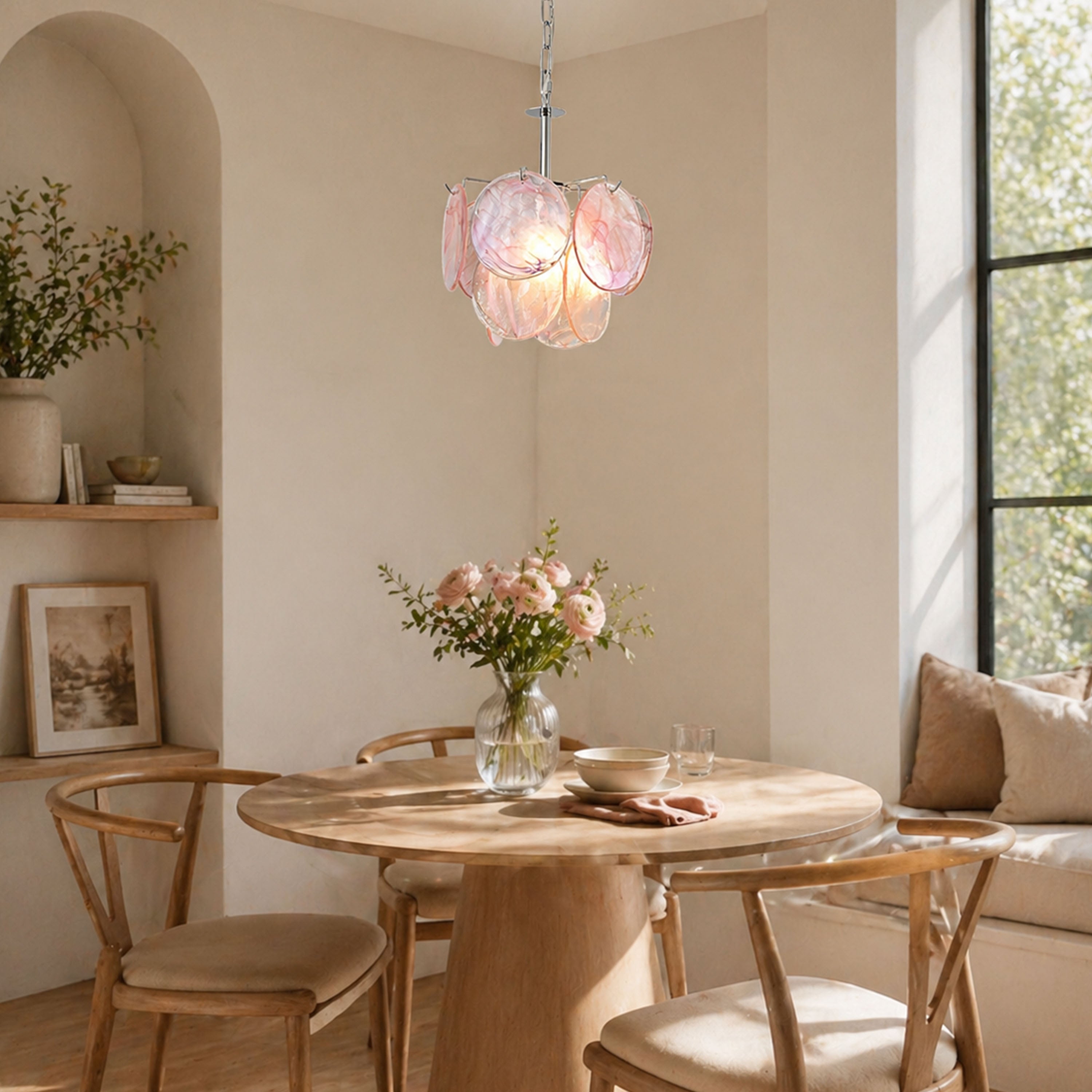 Murello Murano Disc Glass Round Chandelier