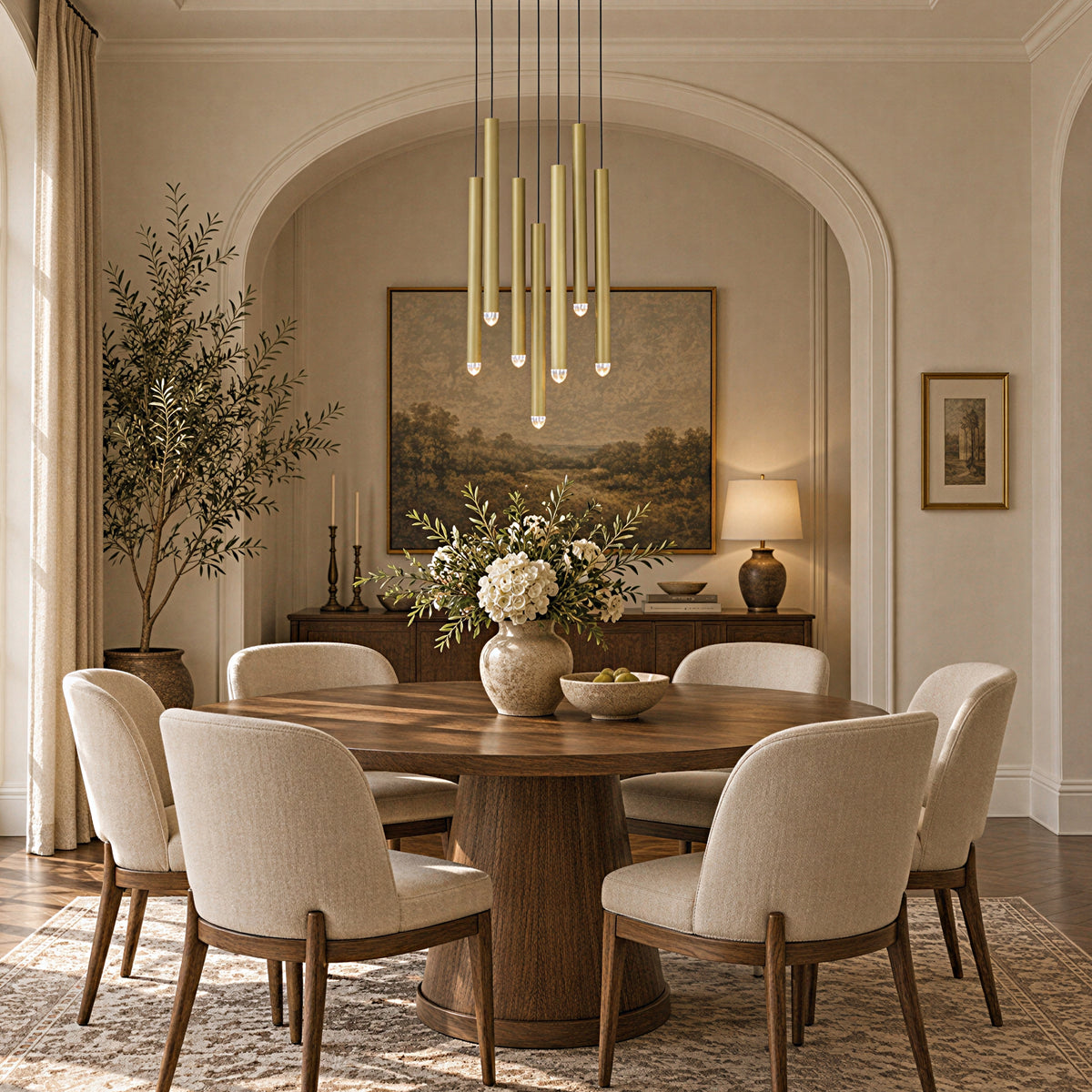 Lyrion Crystal Cylinder Round Chandelier 48"D