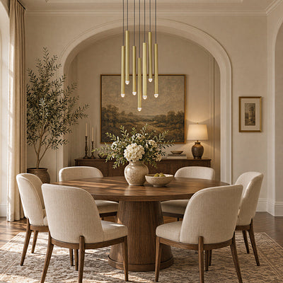 Lyrion Crystal Cylinder Round Chandelier 48"D