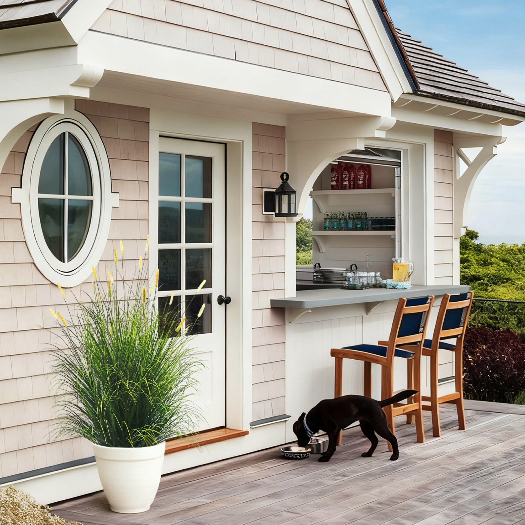 Artificial 28-Head Short Pine Grass with Curved-Straight Onion Grass Bonsai 140cm H