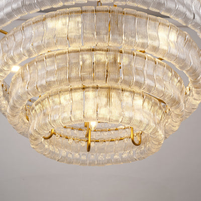 Ondalia Tiered Glass Round Chandelier 36"D