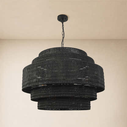 Cavana Rattan Round Chandelier 32"D