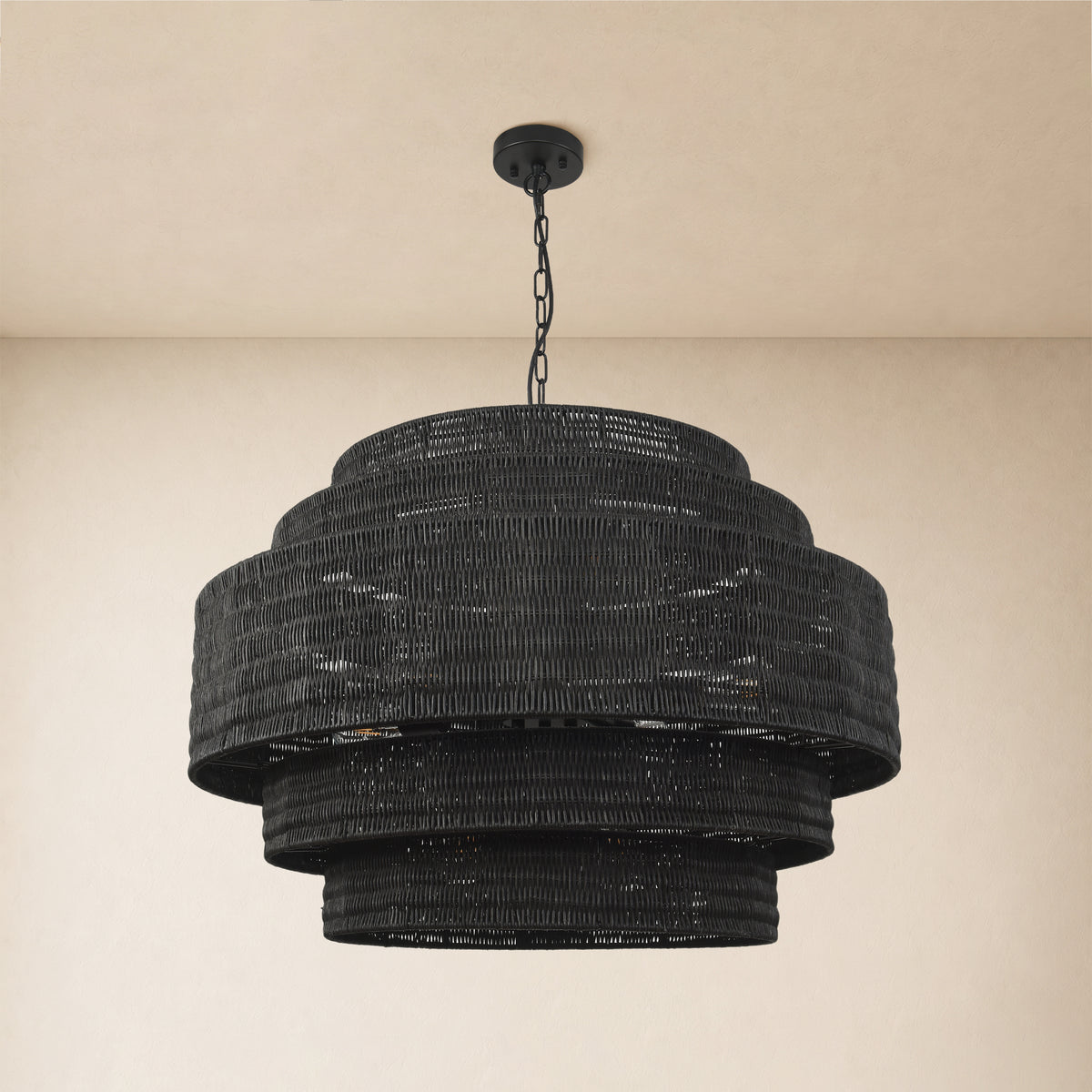 Cavana Rattan Round Chandelier 32"D