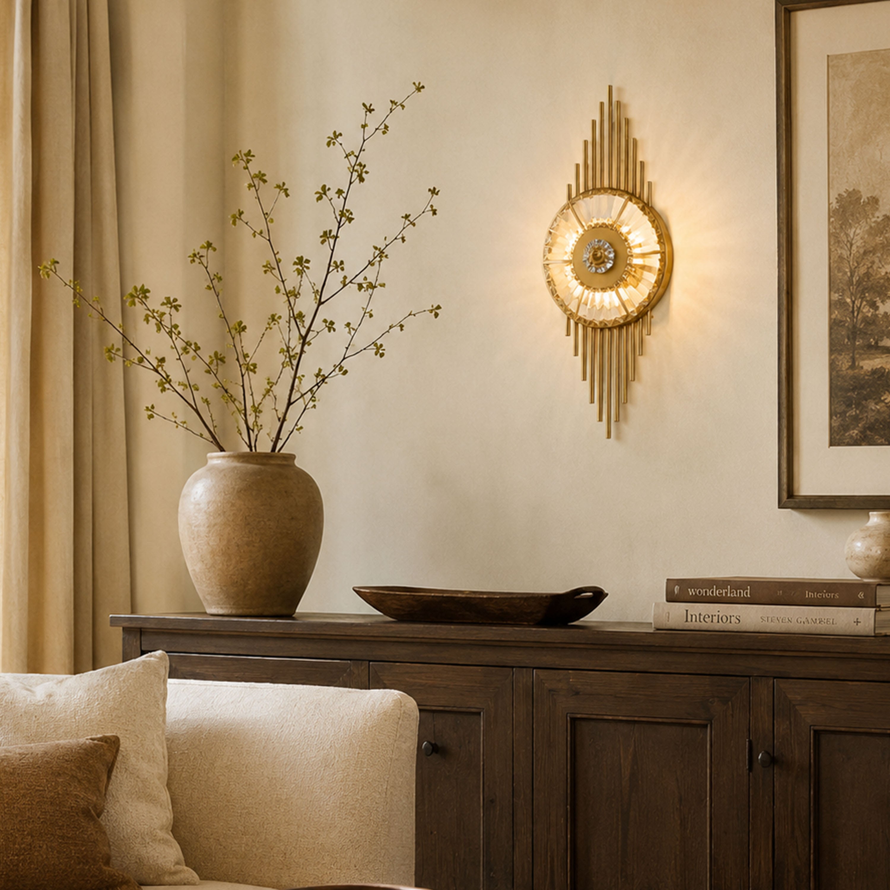Axionna Crystal Gear Wall Sconce