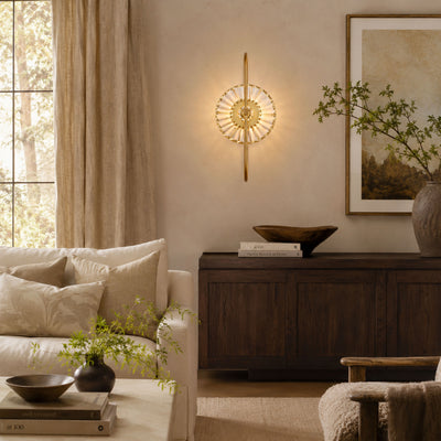 Orythea Crystal Sunburst Wall Sconce