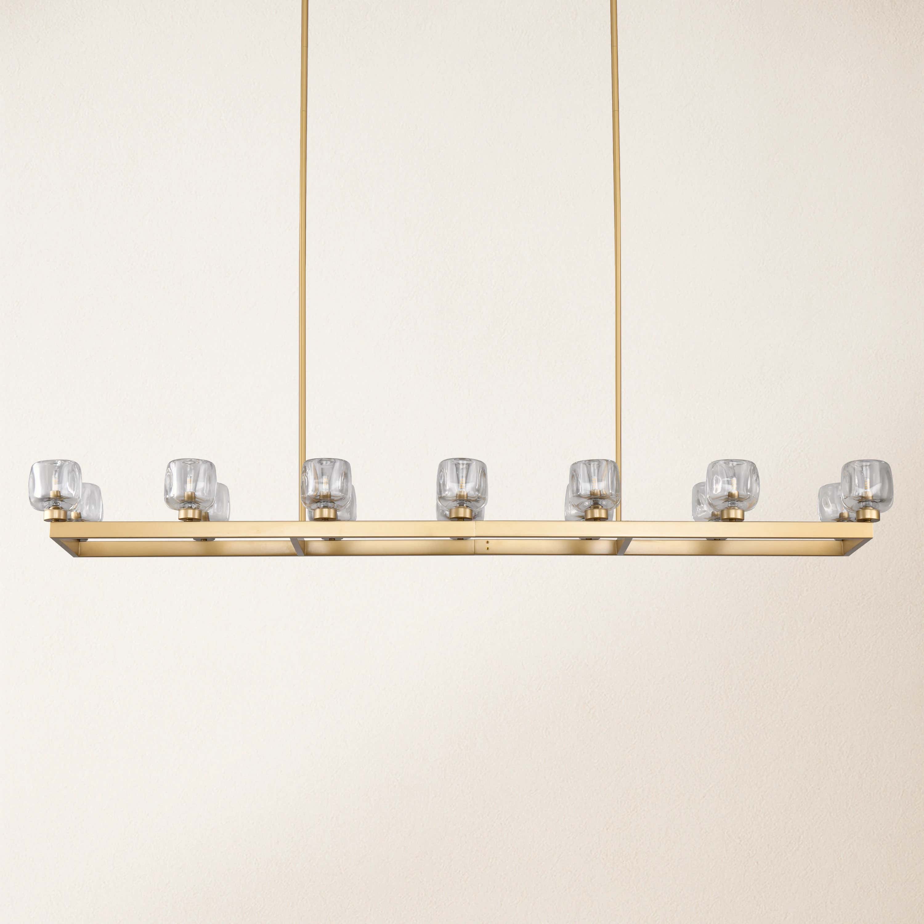 Vellum Rectangular Chandelier 68"W