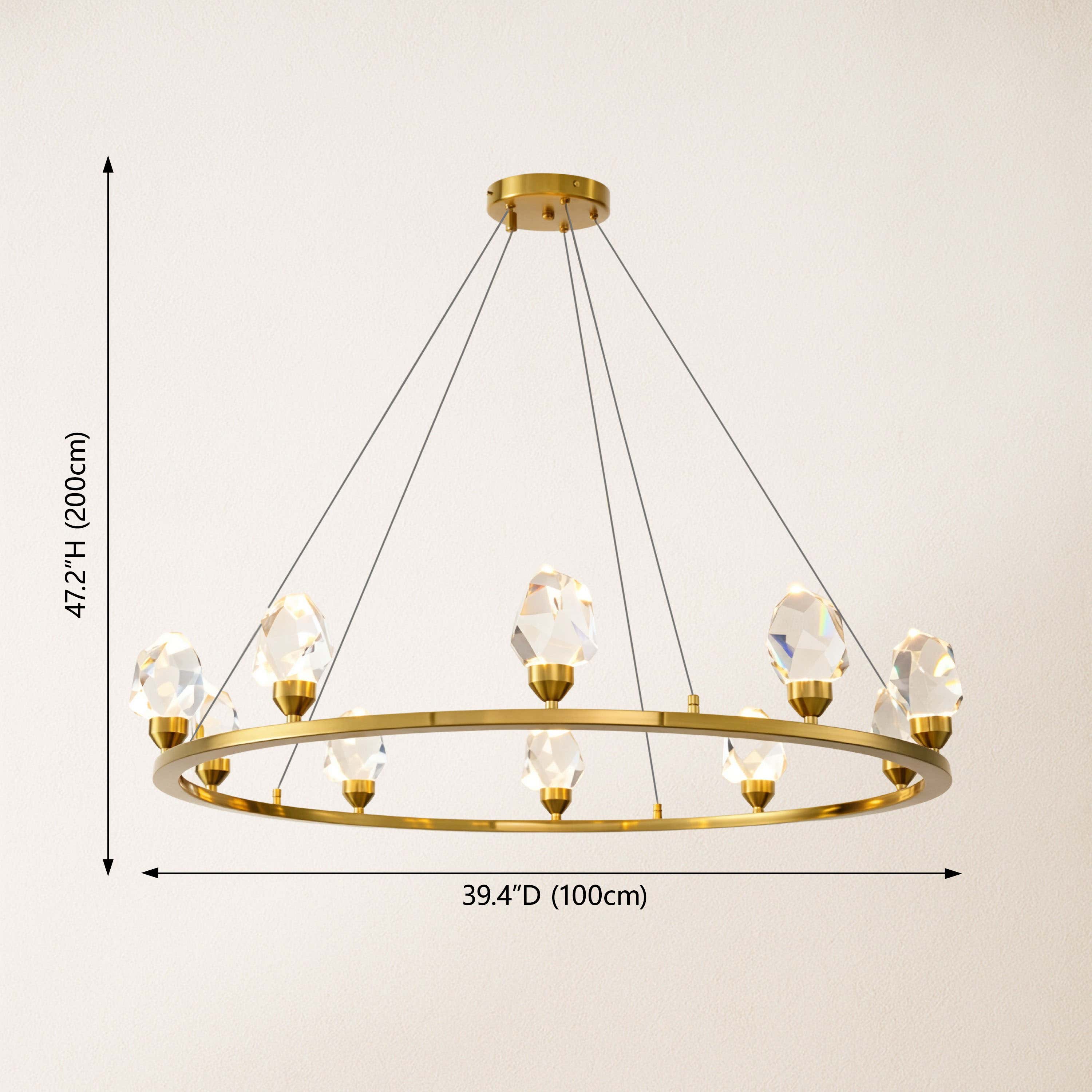 Aurelium Halo Crystal Round Chandelier