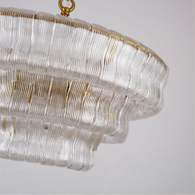 Ondalia Tiered Glass Round Chandelier 24"D
