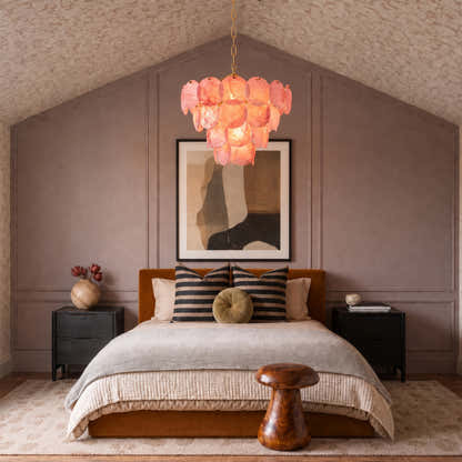 Auralis Pink Glass Disc Round Chandelier 20" 24" 31.5"D