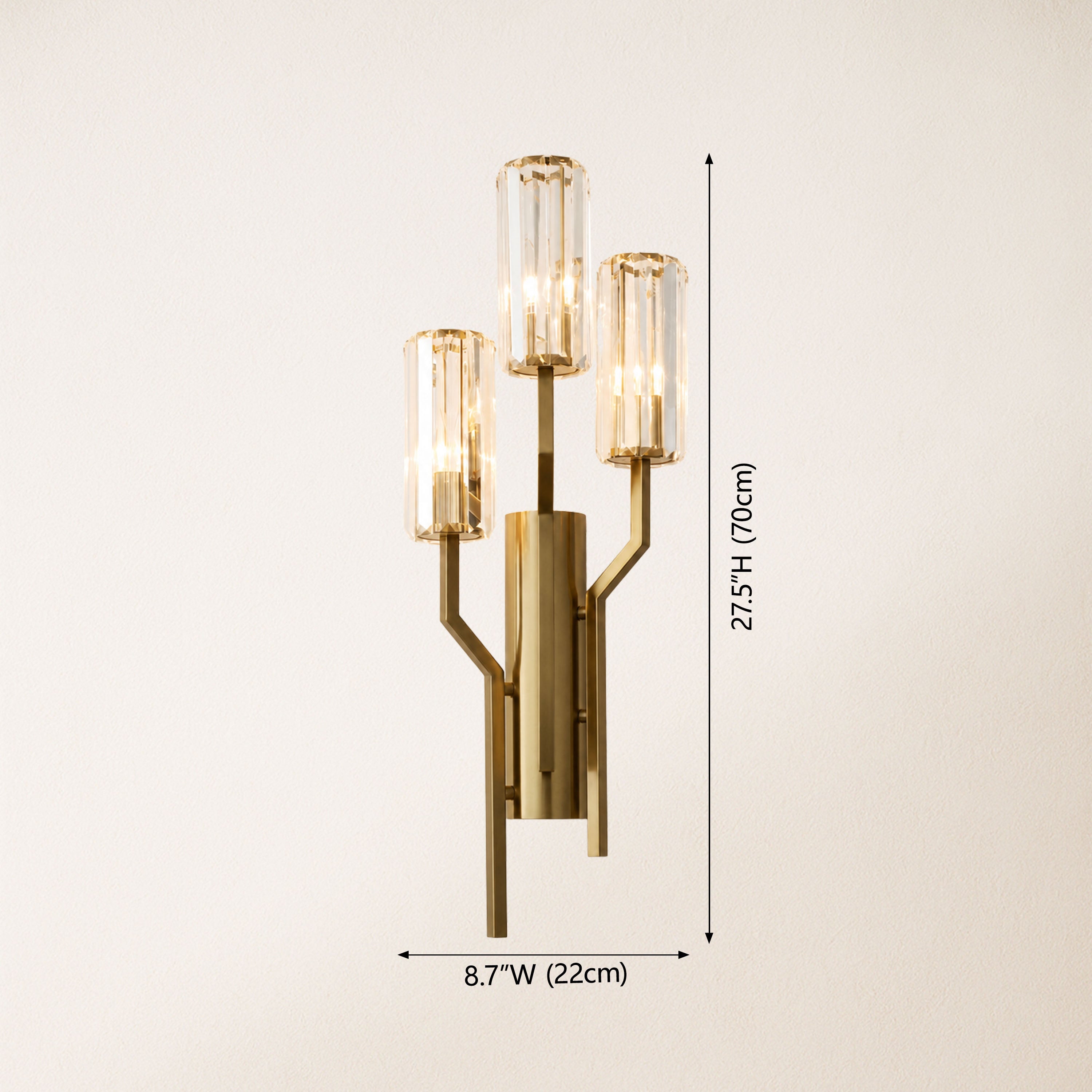 Zylia Crystal Cascading Wall Sconce