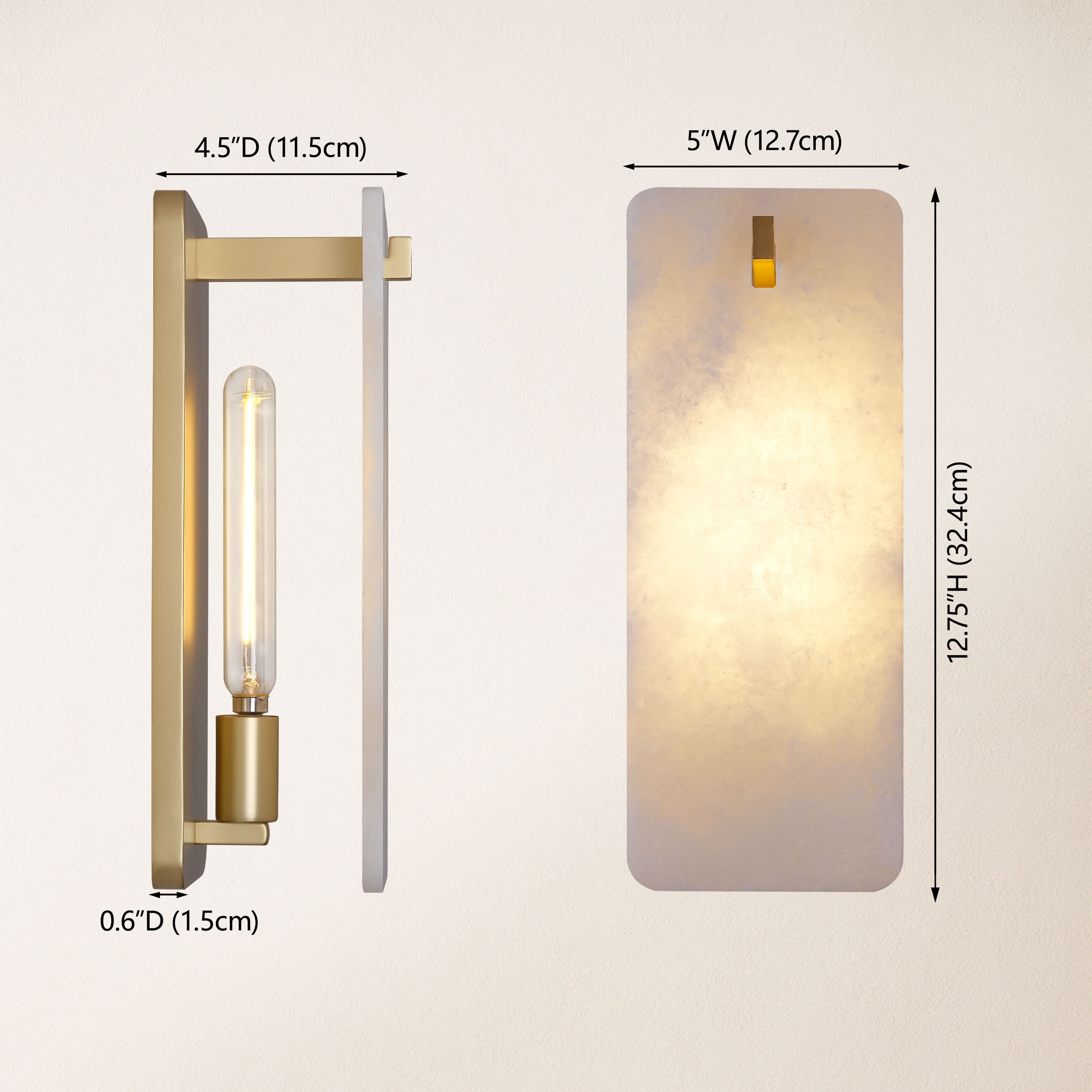 Lunara Alabaster Wall Sconce 32 cmH