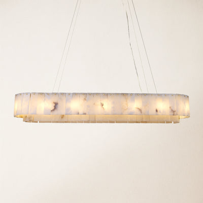 Sawyer Alabaster Oval Chandelier 54"
