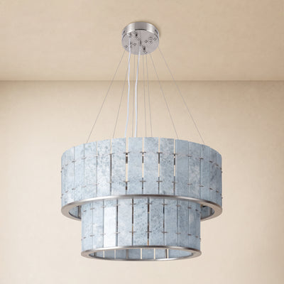 Pietra Blude Marble Two-Tier Round Chandelier 25.5"D