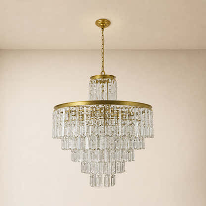 Lucentra Crystal Tiered Round Pendant 32"D