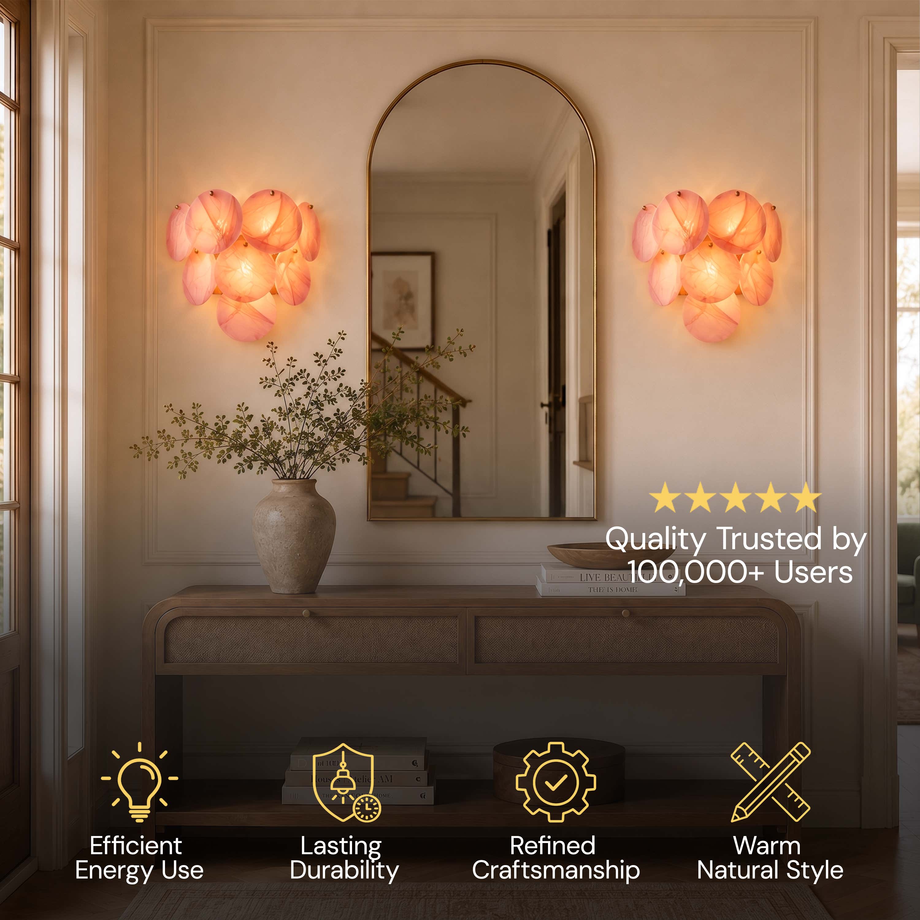 Auralis Pink Glass Disc Wall Sconce 15"W