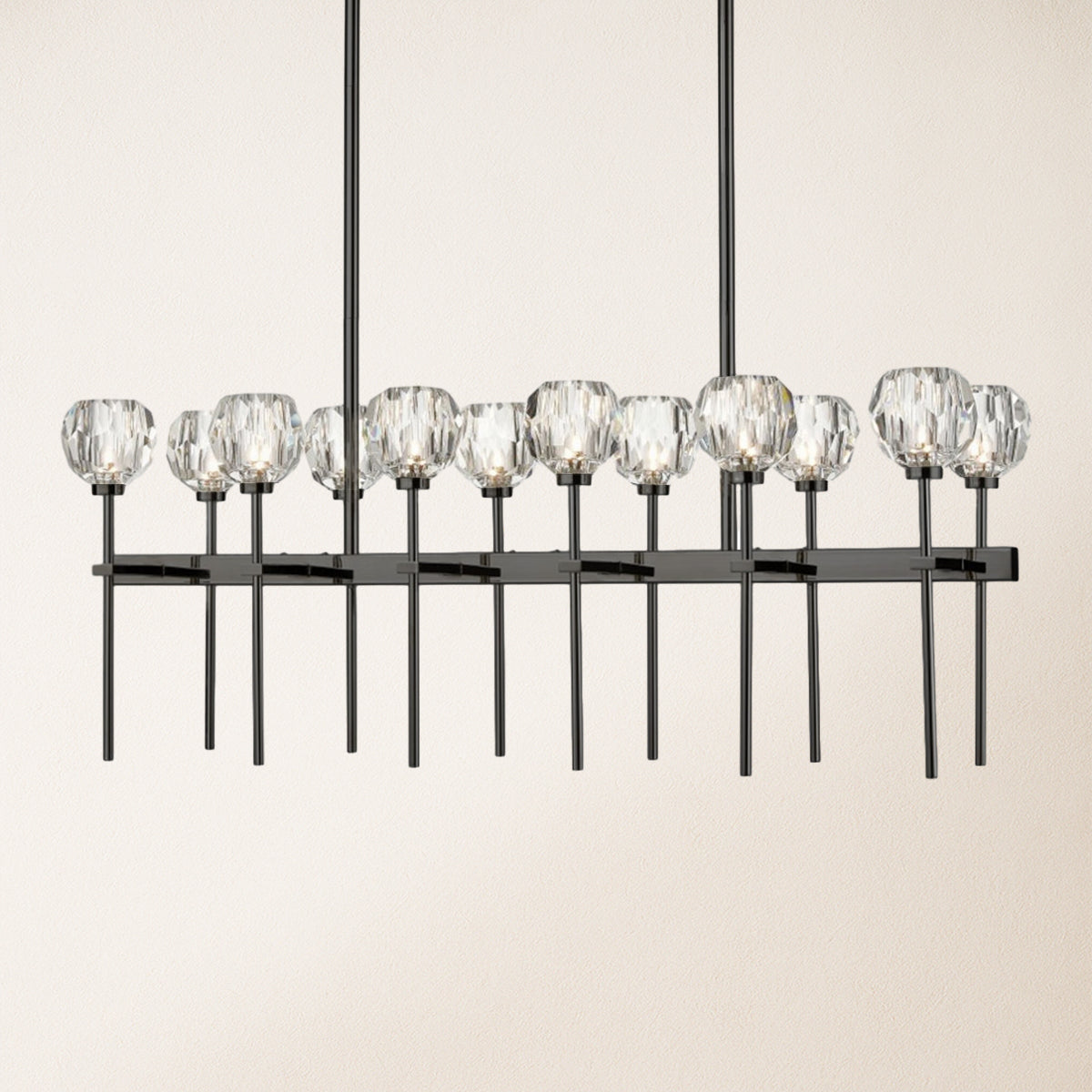 Parisian Crystal Double Linear Chandelier 122 cm L