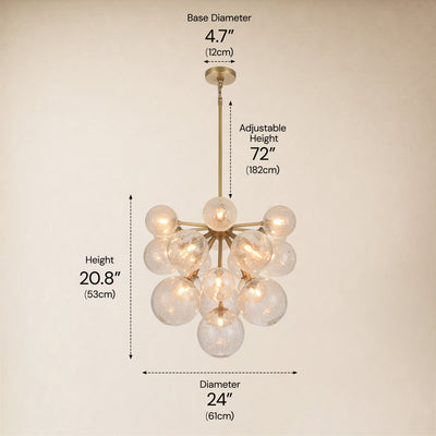 Elowen Glass Globe Cluster Chandelier 24"D