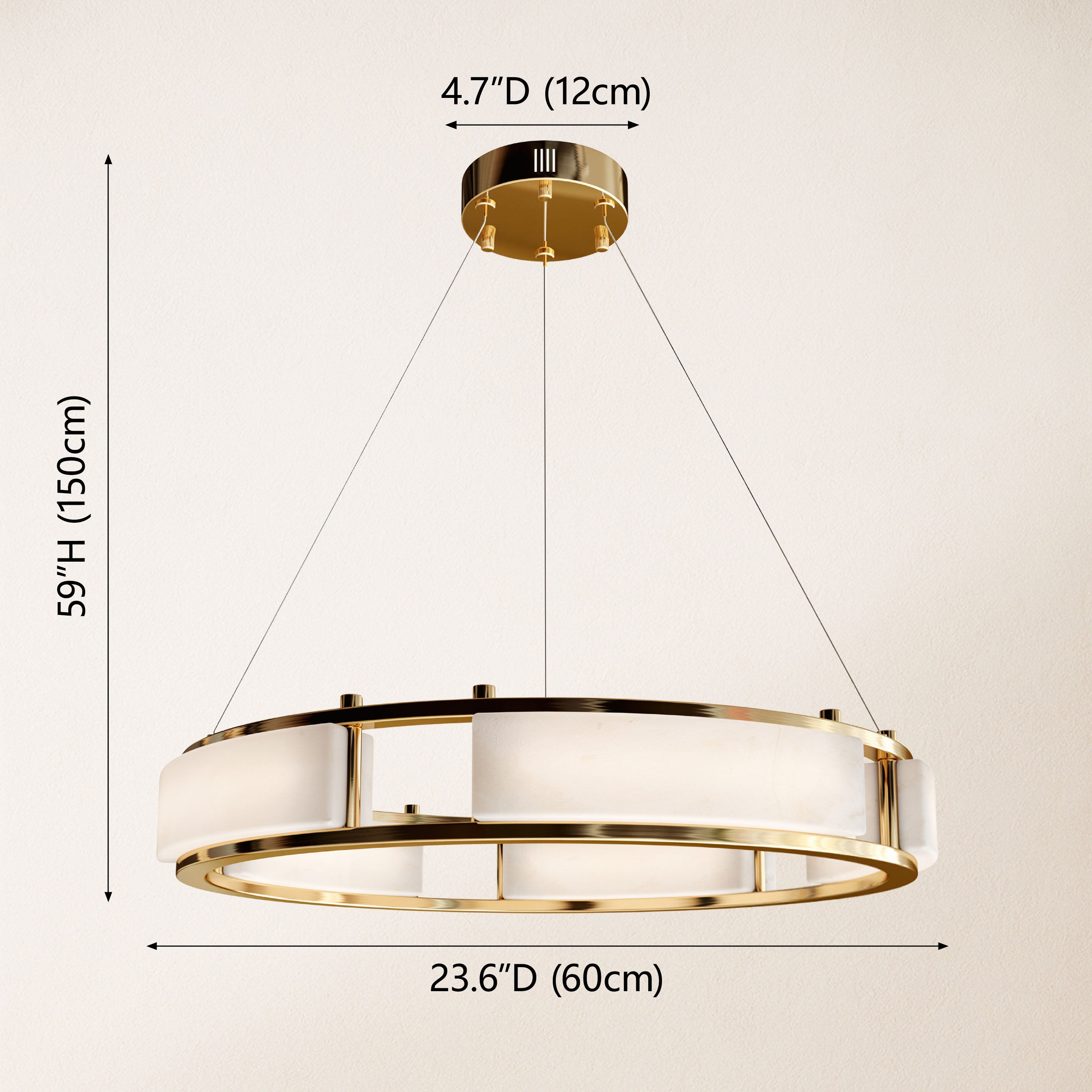 Serenique Qatar Alabaster Round Chandelier