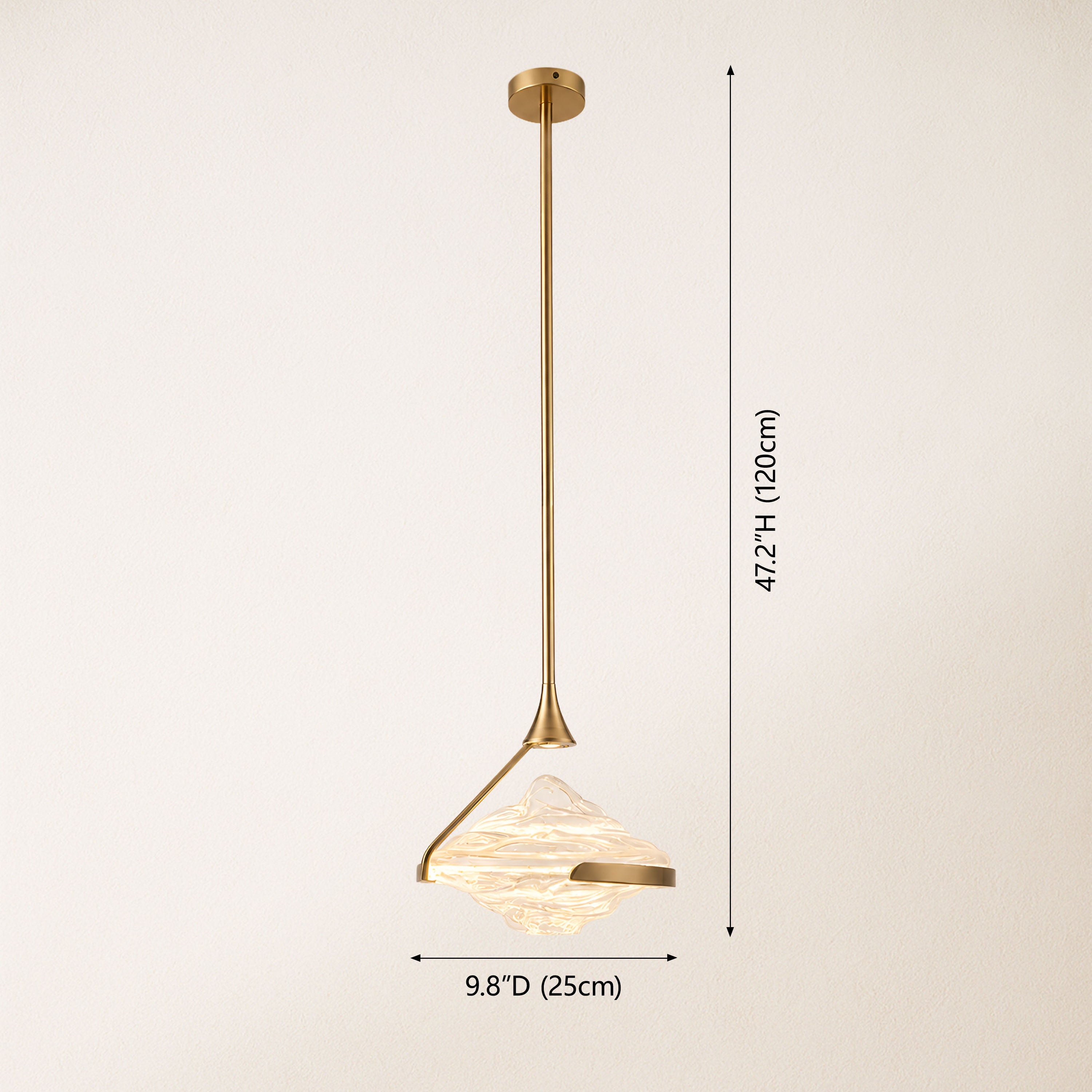 Rivelia Glass Wavy Pendant Light