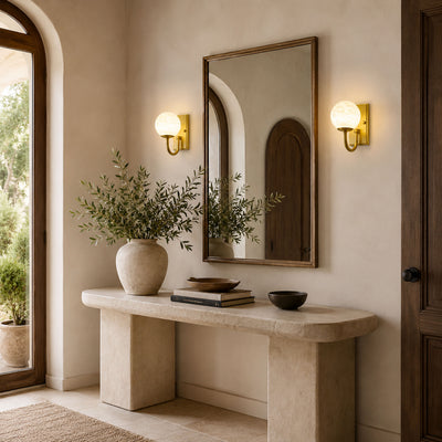 Solara Alabaster Globe Wall Sconce