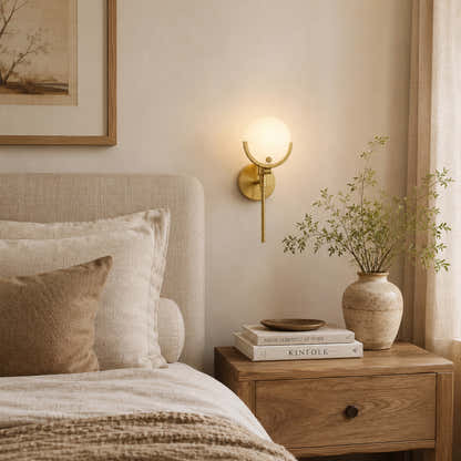 Alabaster Ava Brass Wall Lamp