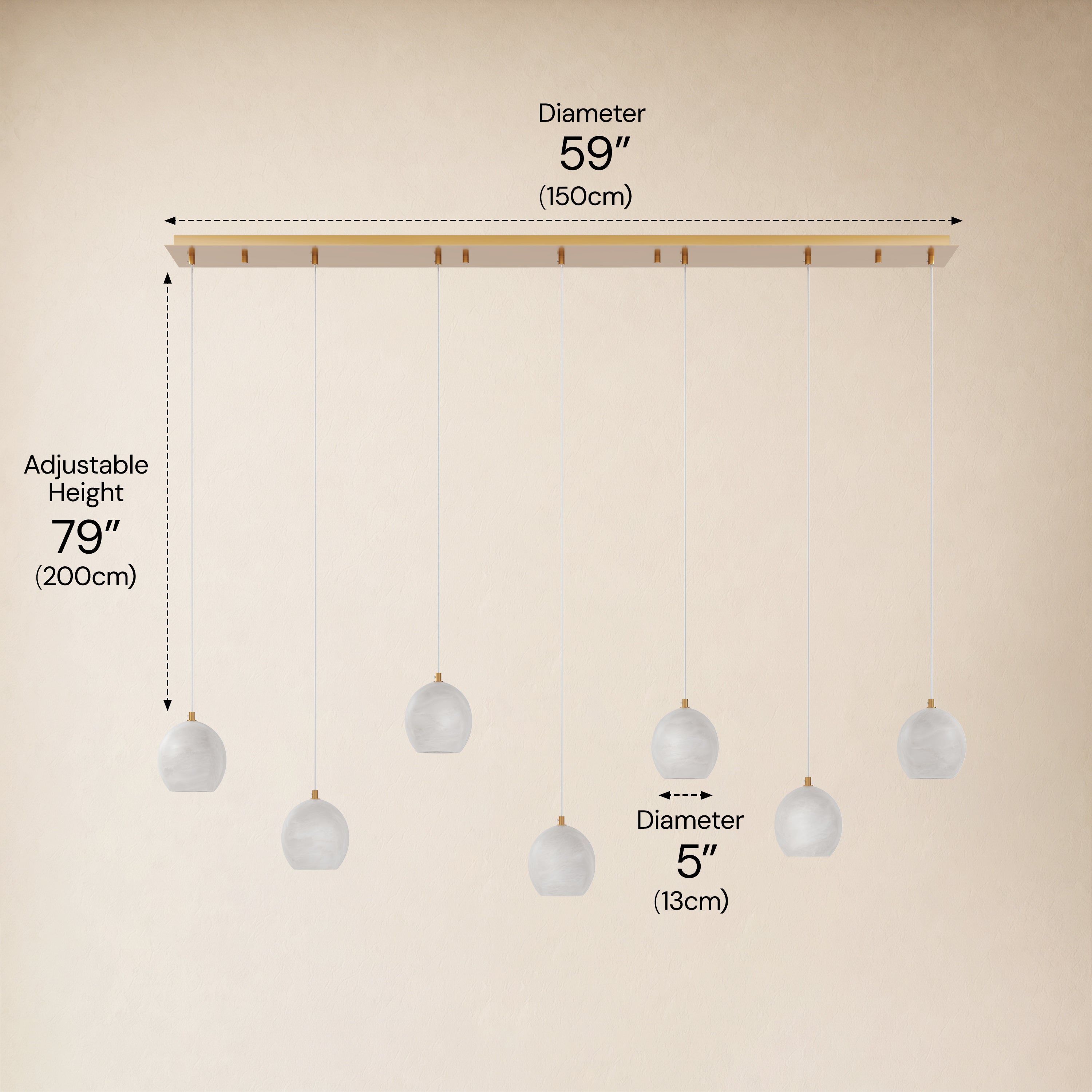 Quorvyn Resin Globe Linear Chandelier 