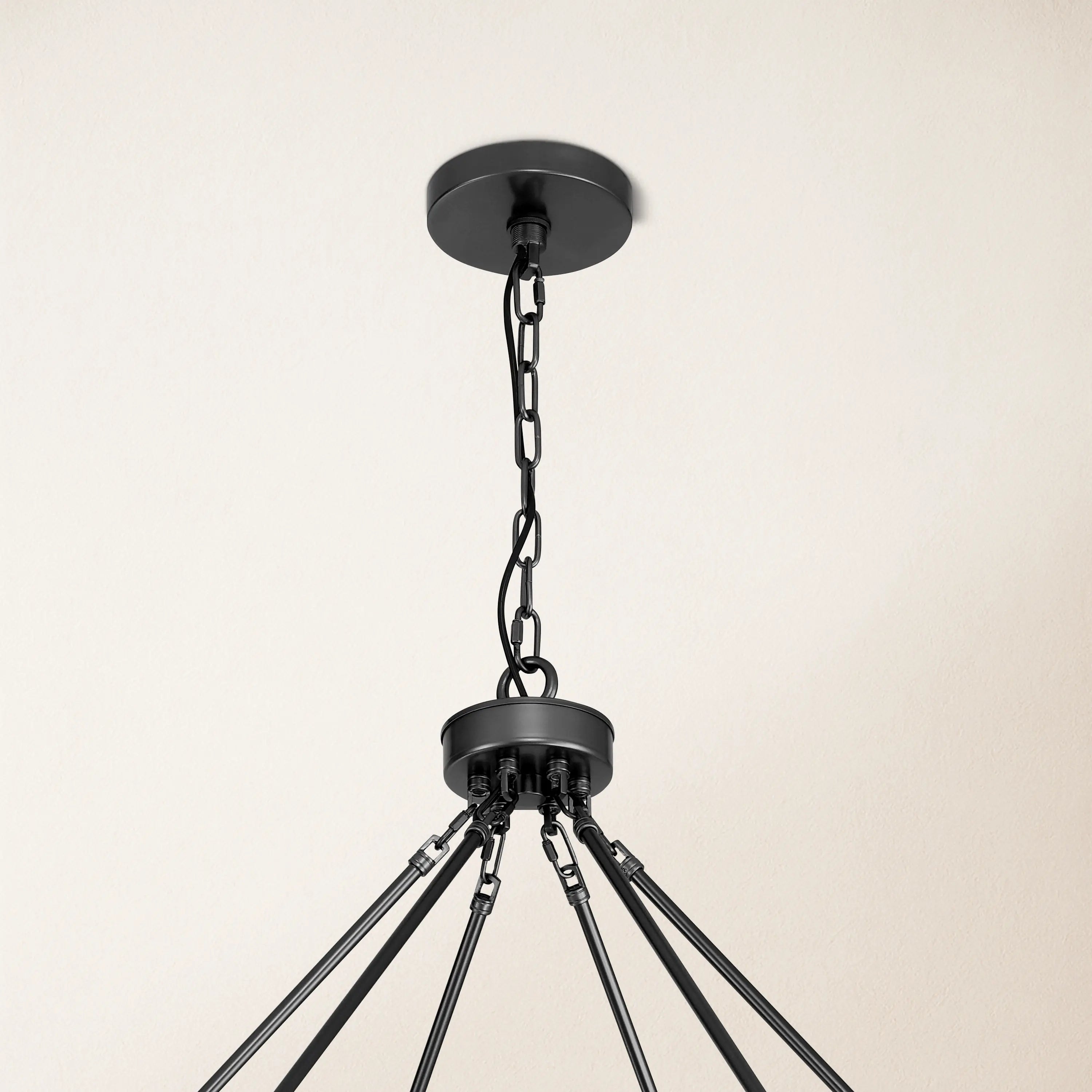 Cylora Glass Tube Round Chain Chandelier 178cm