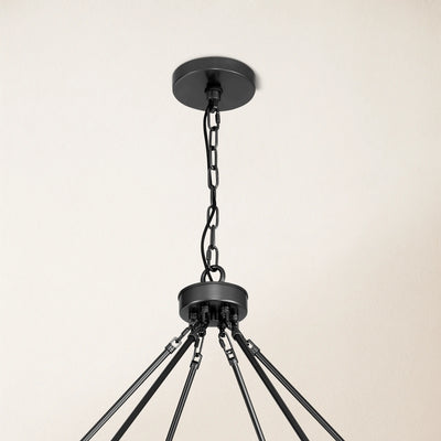 Cylora Glass Tube Round Chain Chandelier 70"D