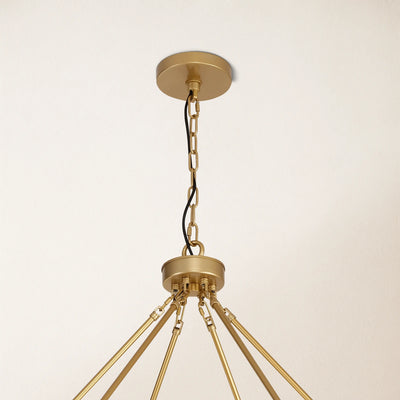 Cylora Glass Tube Round Chain Chandelier 70"D