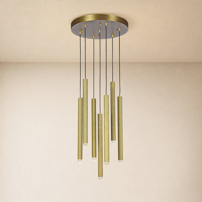 Lyrion Crystal Cylinder Round Chandelier 18.1"D 