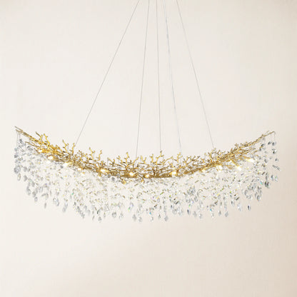 Frostleaf Crystal Cascade Tree Branch Linear Chandelier 183cm