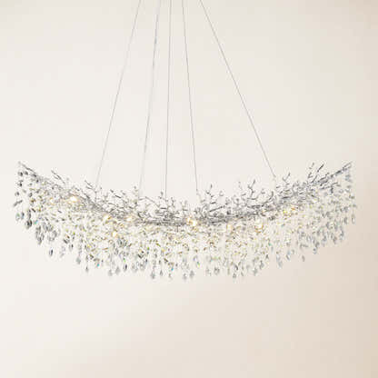 Frostleaf Crystal Cascade Tree Branch Linear Chandelier 72"W