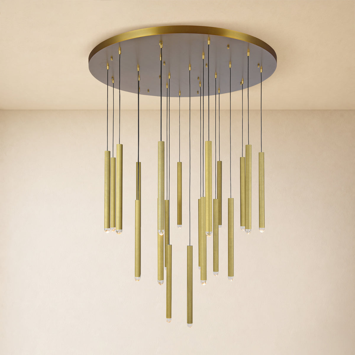 Lyrion Crystal Cylinder Round Chandelier 48"D 