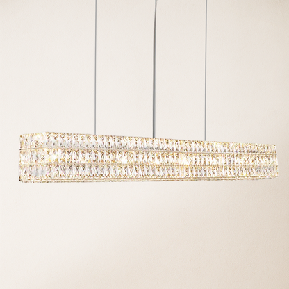Mia Rectangular 3-Tier Crystal Chandelier 185 cm W