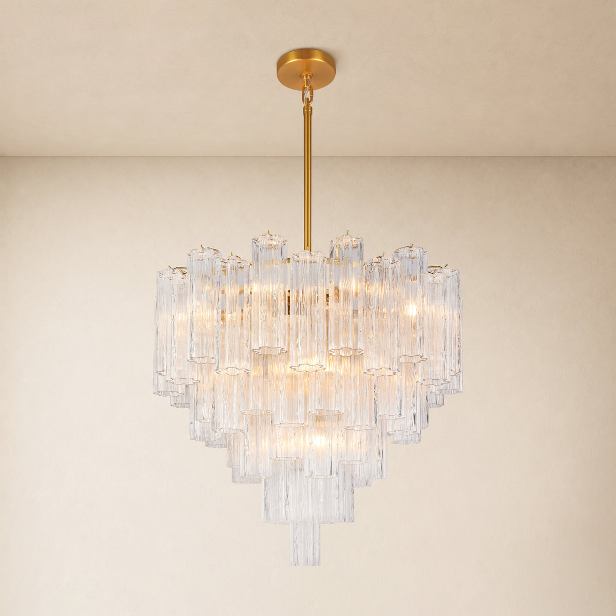 Dawel Glass Tiered Round Chandelier 30"D