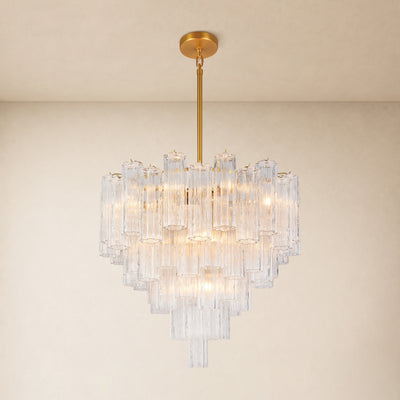 Dawel Glass Tiered Round Chandelier 30"D