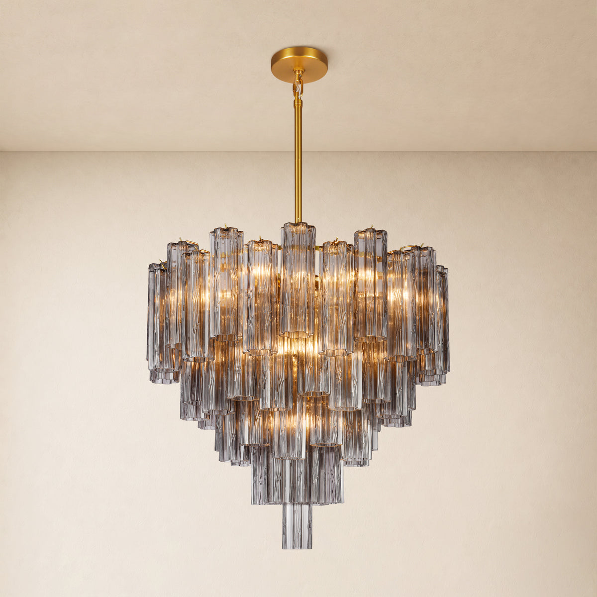 Dawel Glass Tiered Round Chandelier 30"D
