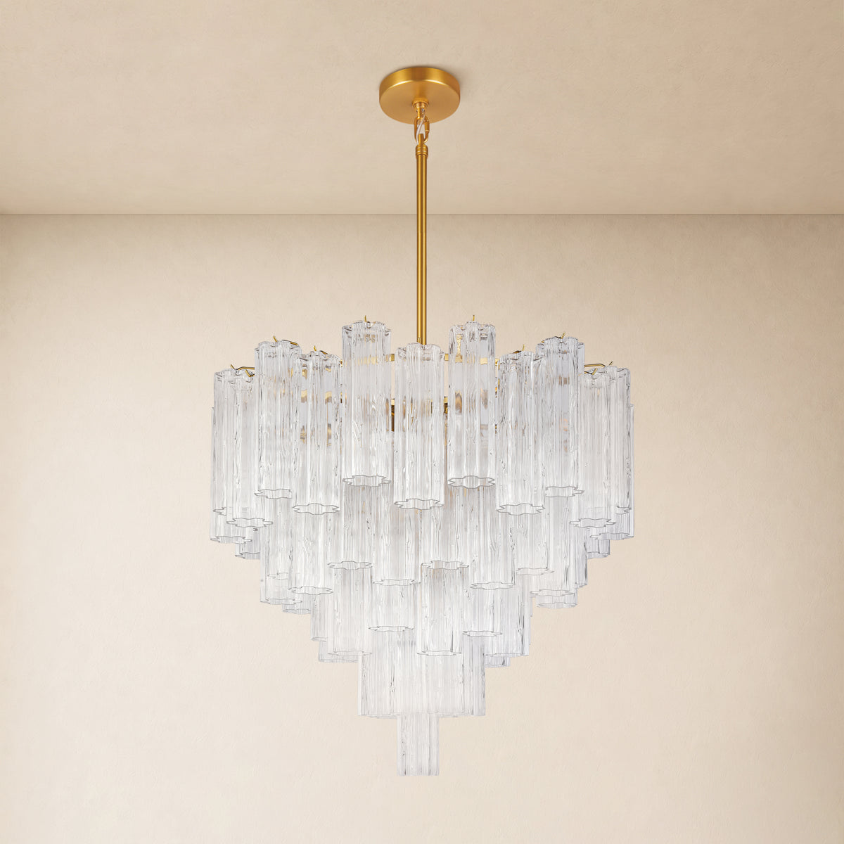 Dawel Glass Tiered Round Chandelier 30"D