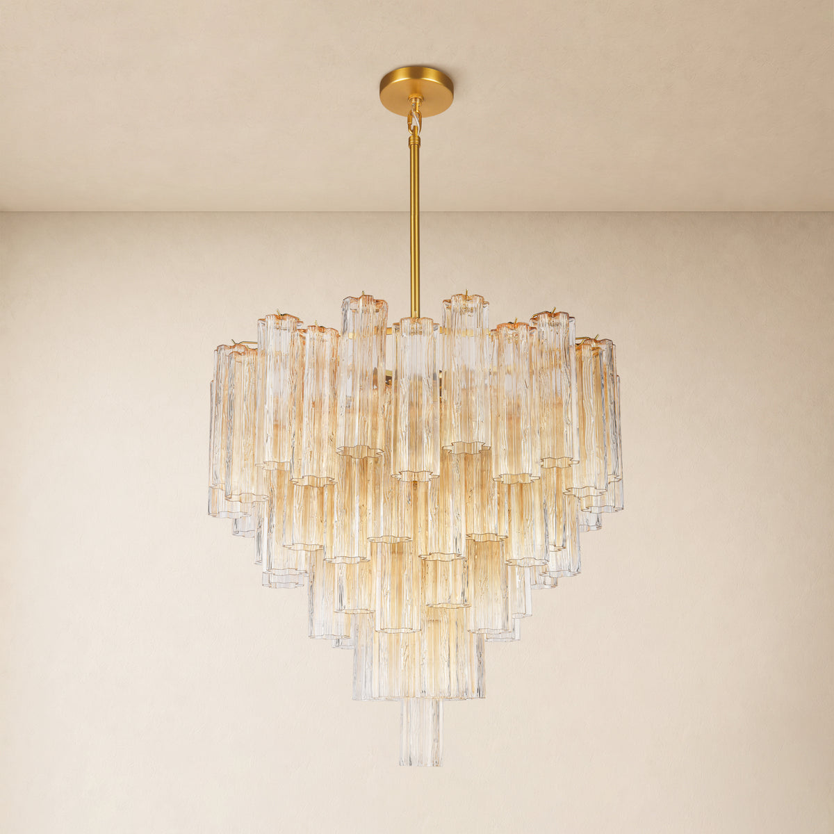 Dawel Glass Tiered Round Chandelier 30"D