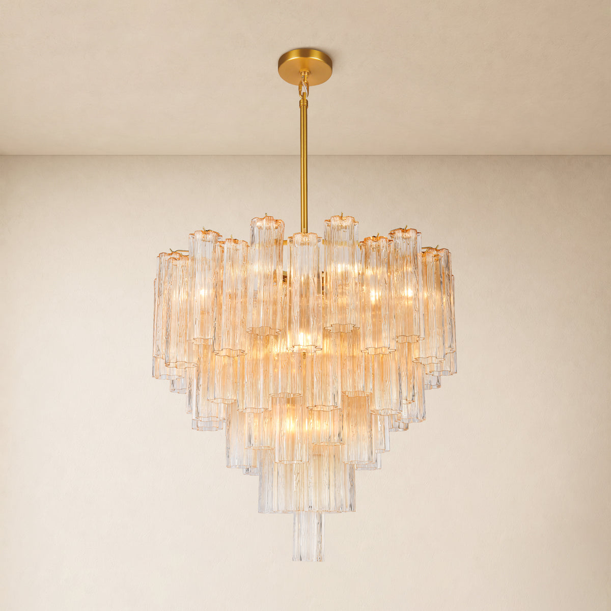 Dawel Glass Tiered Round Chandelier 30"D
