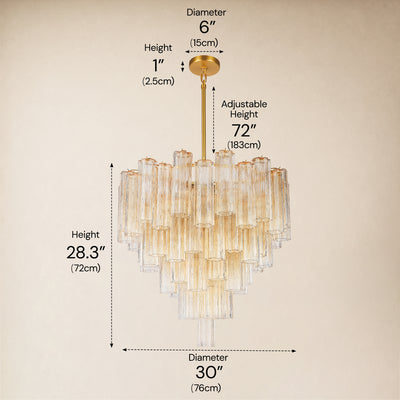 Dawel Glass Tiered Round Chandelier 30"D