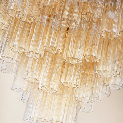 Dawel Glass Tiered Round Chandelier 30"D